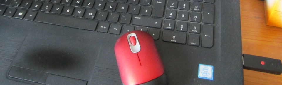 Klassiker-HP Maus 0522T (kabellos, Links- und Rechtshänder) Sunsetrot - Bild 2 von 4