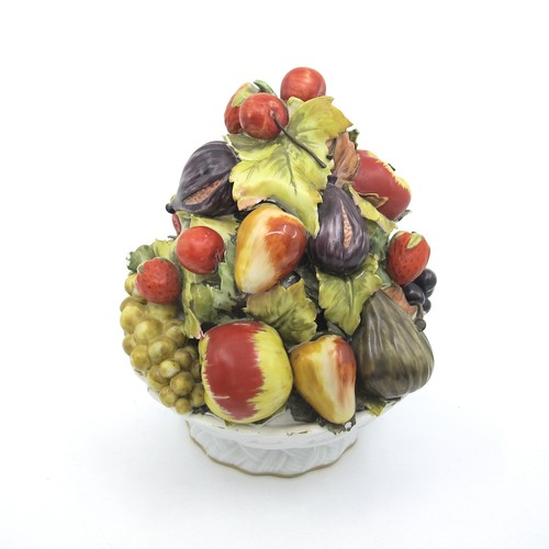 Tazón de porcelana italiana TROMPE L'OEIL cesta de frutas bodegones manzanas uvas - Imagen 4 de 12