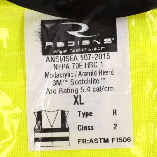 Radians Radwear Gilet di Sicurezza Antizip Chiusura Alta Visibilità Tipo R Classe 2 - XL - Foto 3 di 3