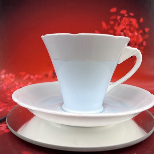 Vintage Royal Grafton Blank Blue Bone China Teacup Saucer England Tea Cup BX25 - Picture 3 of 10