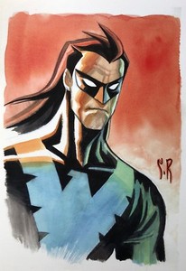 STEPHANE ROUX rare BATMAN Batman ANIMATED print 12x18 SIGNED Last TWO!