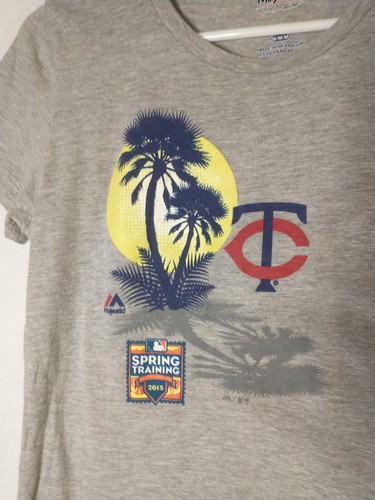 Top Majestic Minnesota Twins para niñas gris manga corta talla mediana - Imagen 2 de 4
