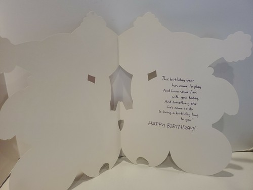 Tarjeta de felicitación vintage Hallmark Jumbo sin usar tarjeta de cumpleaños oso 14 x 10" rara - Imagen 5 de 12