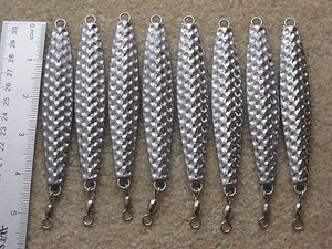 8-fishing-bulk-jigs-lures-4oz-ava-hammered-diamonds-vertical-jiggng-no-hook
