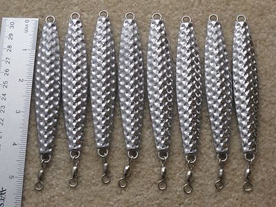 8 fishing bulk jigs lures 4oz ava hammered diamonds vertical jiggng no hook   