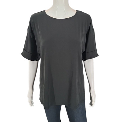 Girl With Curves Modern Everyday Casual Top Small Sz Black Outdoor Tee Shirt