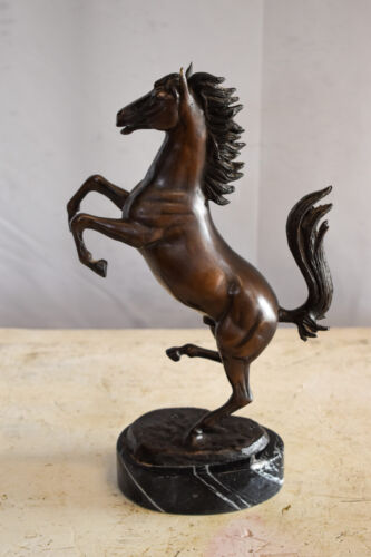 Powerful Ferrari Horse on Hind Legs Bronze Statue 9" x 4" x 13"H - Picture 2 of 11