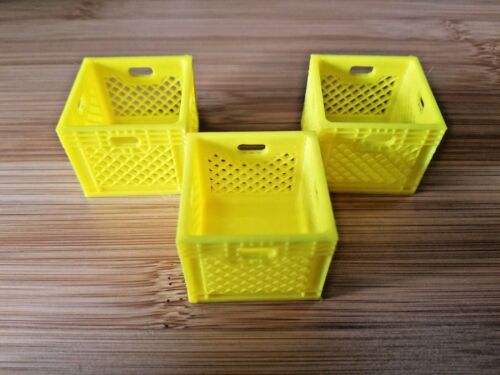 RC 1/10 Maßstab gelbes Spielzeug Milchkiste Felsenraupe LKW Garage Mini Zubehör - Bild 2 von 6