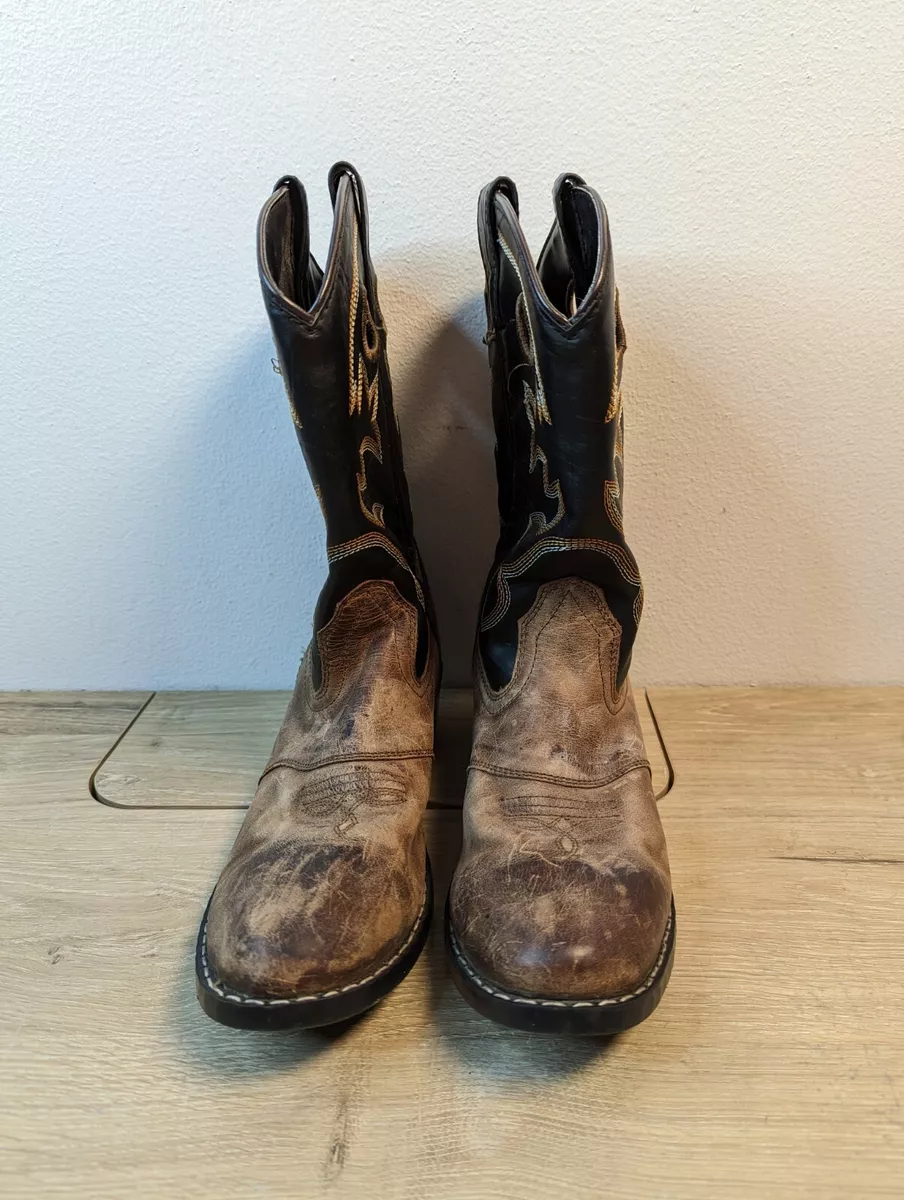 EUC CODY JAMES Toddler Boys Square Toe Western Cowboy Boots Brown Black Size 6 eBay