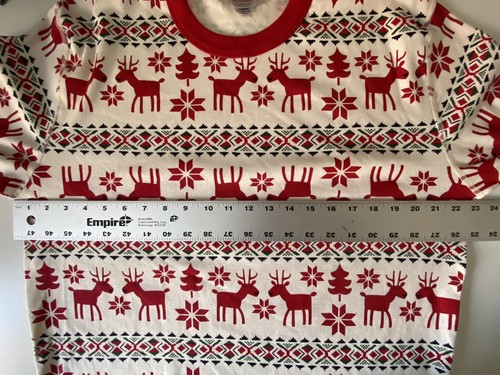 Hanna Andersson Christmas Adult Pajamas XL Top Pants Set Reindeer Nordic Tree - Picture 11 of 14