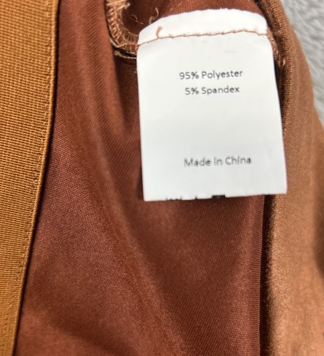 Allegra K Brown Midi Skirt Detailed Buttons Zip On Side Size XL NWT - Picture 5 of 6