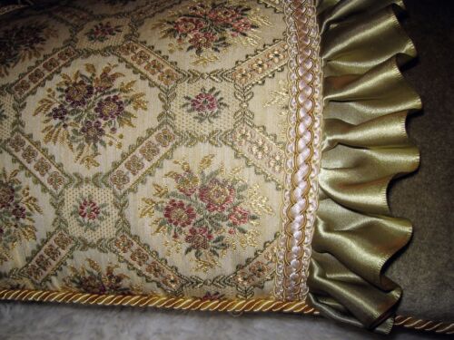 Vintage Pair Decorative Solid Velvet Lumbar Green Pillows - Picture 12 of 12