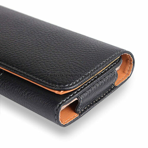 Horizontal Business Men's Leather Cell Phone Pouch Case Cover Belt Loop Holder - Picture 7 of 15