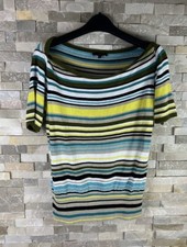 Claudia Strater Women’s Size 36 Multicoured Linen Blend Striped Top Blouse 