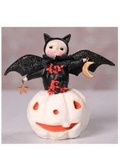 Dee Foust Harvey Halloween Figure "Abracadabra Bat"  ~ Folk Art Collectible
