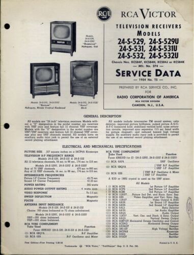 RCA Victor Television/Receiver Service Data Manuals (8) 1953-1956 PFAX4 - Zdjęcie 4 z 9