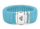 Lagos Blue Caviar Blue Ceramic Sterling Silver Caviar Statement Bracelet 23mm