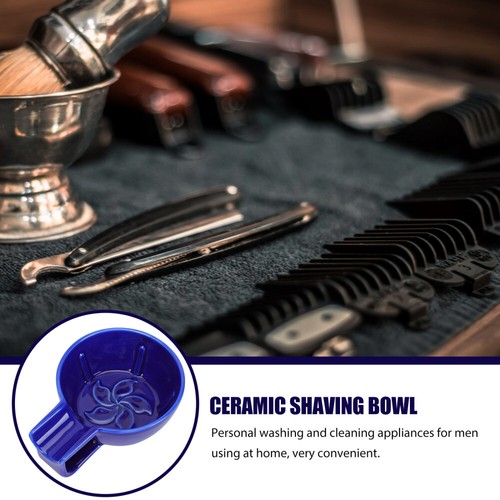 Shaving Foam Bowl Man Travel Ceramic Soap Dish Shave Stick Container - Picture 4 of 12