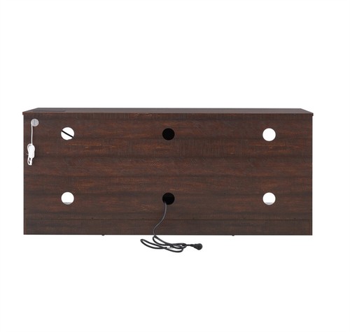 TV Stand Electric Fireplace Glass Shelves, 3D Fireplace TV Stand with LED Lights - Picture 9 of 24