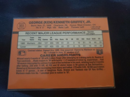 Carta Donruss 1990 Ken Griffey Jr - Foto 5 di 9