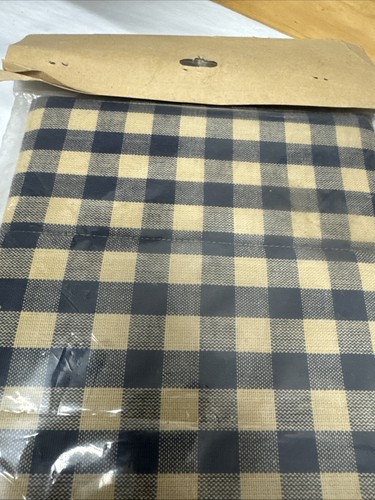 Bread Basket Navy & Fawn Gingham Fabric Dining Sourdough 100% Cotton Fabric - Picture 8 of 9