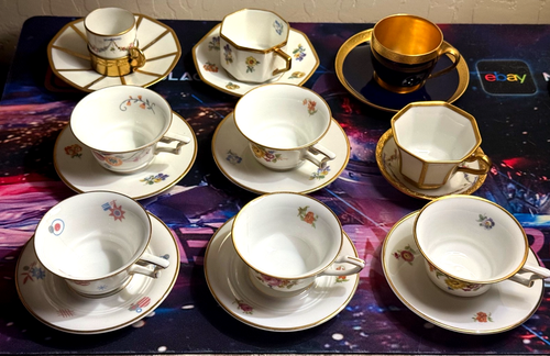 Antik 30er Jahre Deutsch Tirschenreuth & Rosenthal Selb Bavaria Teetasse & Untertasse Konvolut