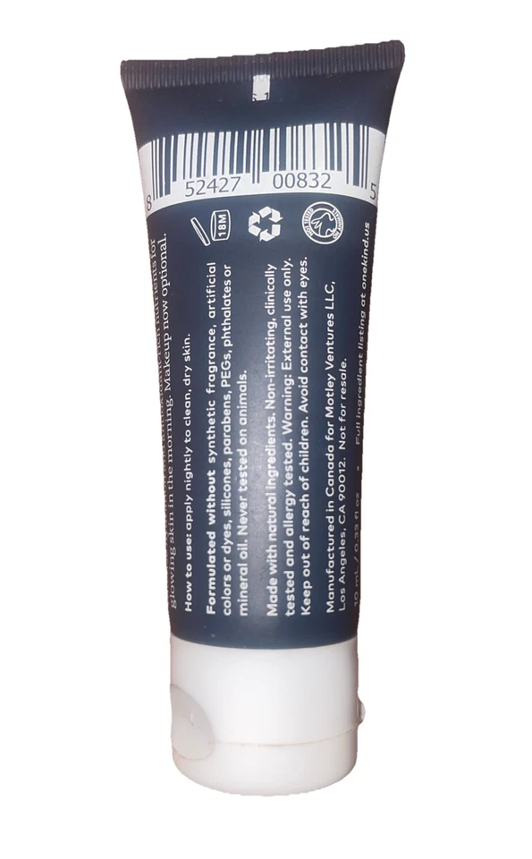 Creme Hidratante Noturno Onekind Dream Cream .33 oz. Tamanho de Viagem Selado Novo - Imagem 2 de 2