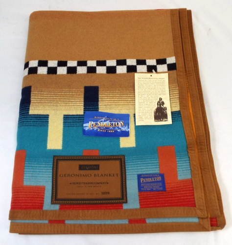 Pendleton Geronimo Dewey Co Limited Edition Wool Blanket #1074 64" x 80" Apache - Picture 4 of 24