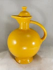 Vintage Fiesta Yellow Carafe with Cork Stopper Lid Homer Laughlin - Lid is Mint