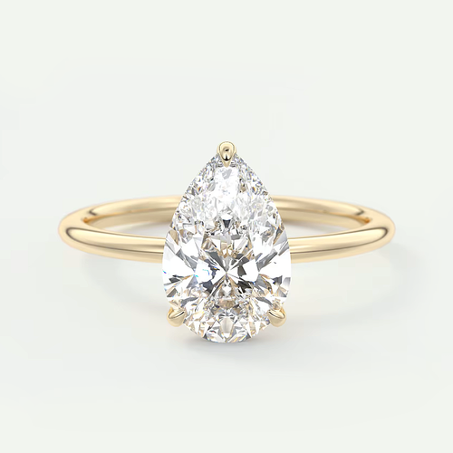 Engagement Ring 14k Yellow Gold 4.50 Ct Pear Cut Certified IGI Lab Grown Diamond - Picture 2 of 11