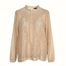 Torrid Lace Embroidered Top Long Sleeve Sheer Blouse Size 2X Boho Fall Neutral