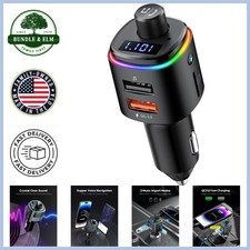 Multipurpose Bluetooth FM Transmitter with QC3.0 Charging  Colorful LED Lights