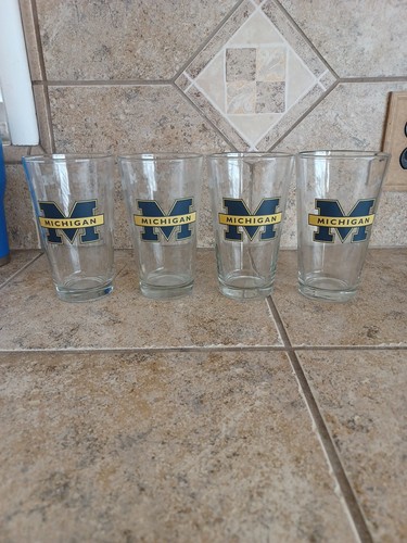 University Of Michigan Pint High Ball Glasses - Afbeelding 2 van 6
