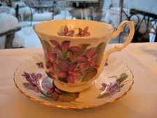 L10 nice CUP & SAUCER ROYAL ALBERT purple violet w/flowers