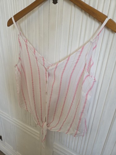 Papaya Summer Top- Size 10, Straps, Sleeveless, Button Front, Tie (224) - Picture 4 of 12