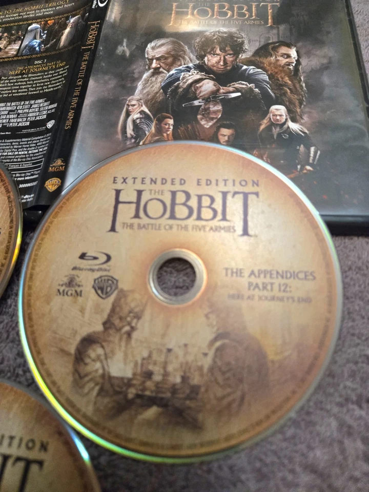 The Hobbit: The Battle of the Five Armies Extended Edition Blu-ray - USED CIB - Image 4 of 4
