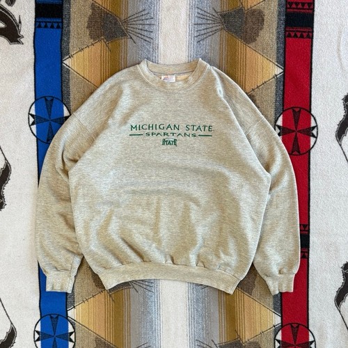Vintage 90s Michigan State Spartans Embroidered Crewneck Sweatshirt Size Large