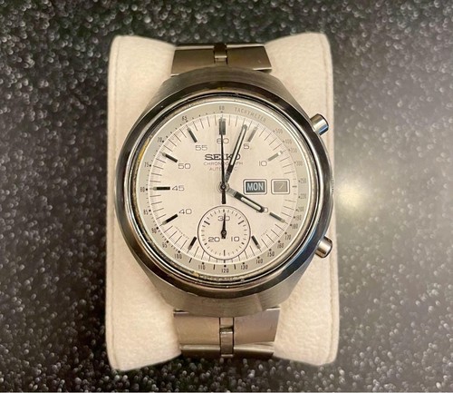 SEIKO Speedtimer 6139-7101 Automatic Chronograph White Dial SS Helmet - 第 1/5 張圖片