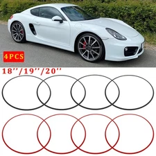 4Pcs Wheel Rim Edge Protector Guards Ring Tire Alloy For Porsche 981 Cayman S