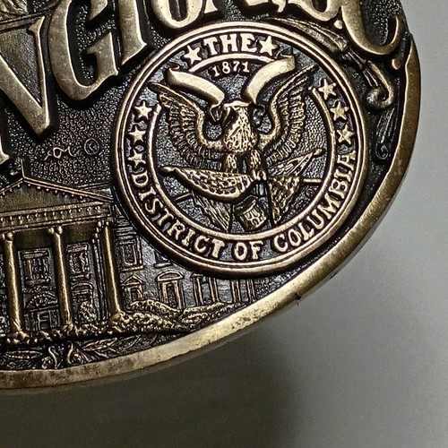 Washington DC District Of Columbia Seal ADM Brass Belt Buckle First Edition - Picture 10 of 19
