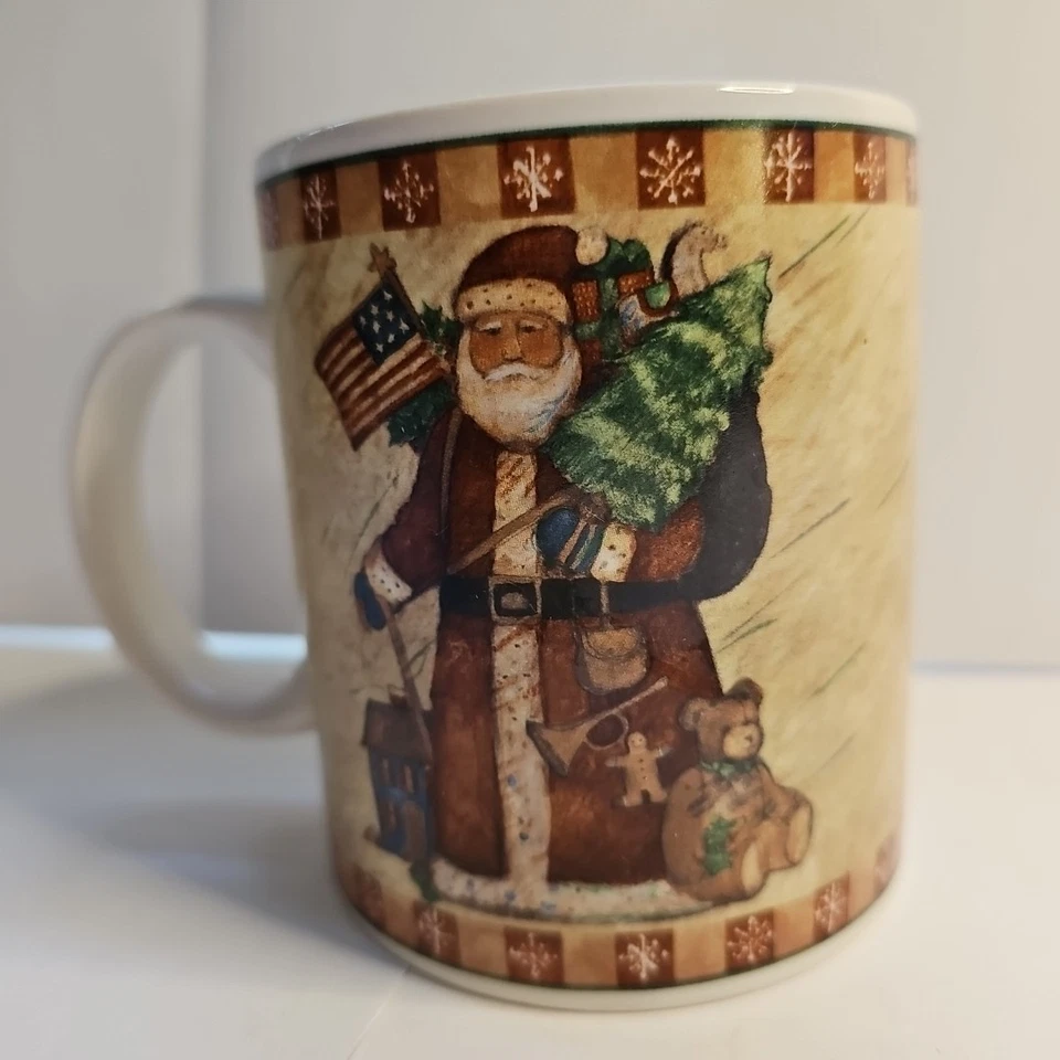 Taza de café Country Santa 10 oz taza Susan Winget cerámica Papá Noel  Foto 2 de 4
