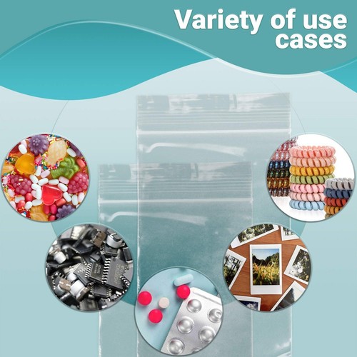 1000 Druckverschlussbeutel transparent 5 x 8 ultra dick verschlossen oben - Bild 2 von 7