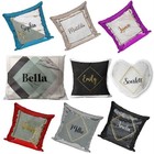 Personalised Marble Design Pillow Cover Sequin Cushion Gift Wedding Cover 264