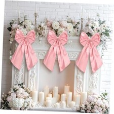 3 Pcs 2 FT Large Bow Decorations Big Satin Bows Hanging Wall Decors Rose Gold