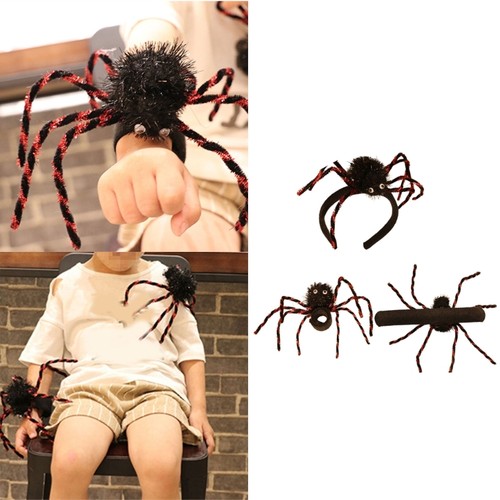 3Pcs Soft Spiders Costume Accessories Pin Wristbands Headbands For Children - Picture 4 of 8