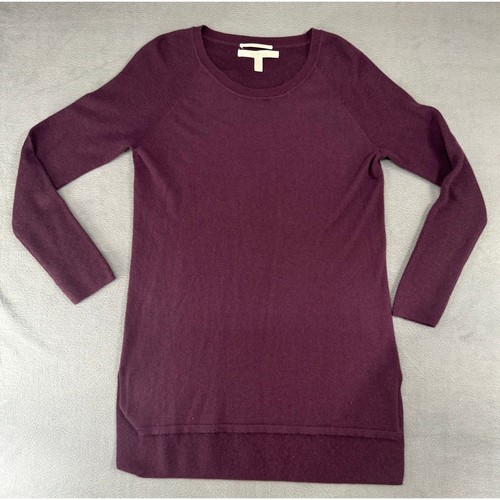 NORDSTROM COLLECTION Burgunderrot 100% Kaschmir Tunika Pullover Damen Medium MÄNGEL