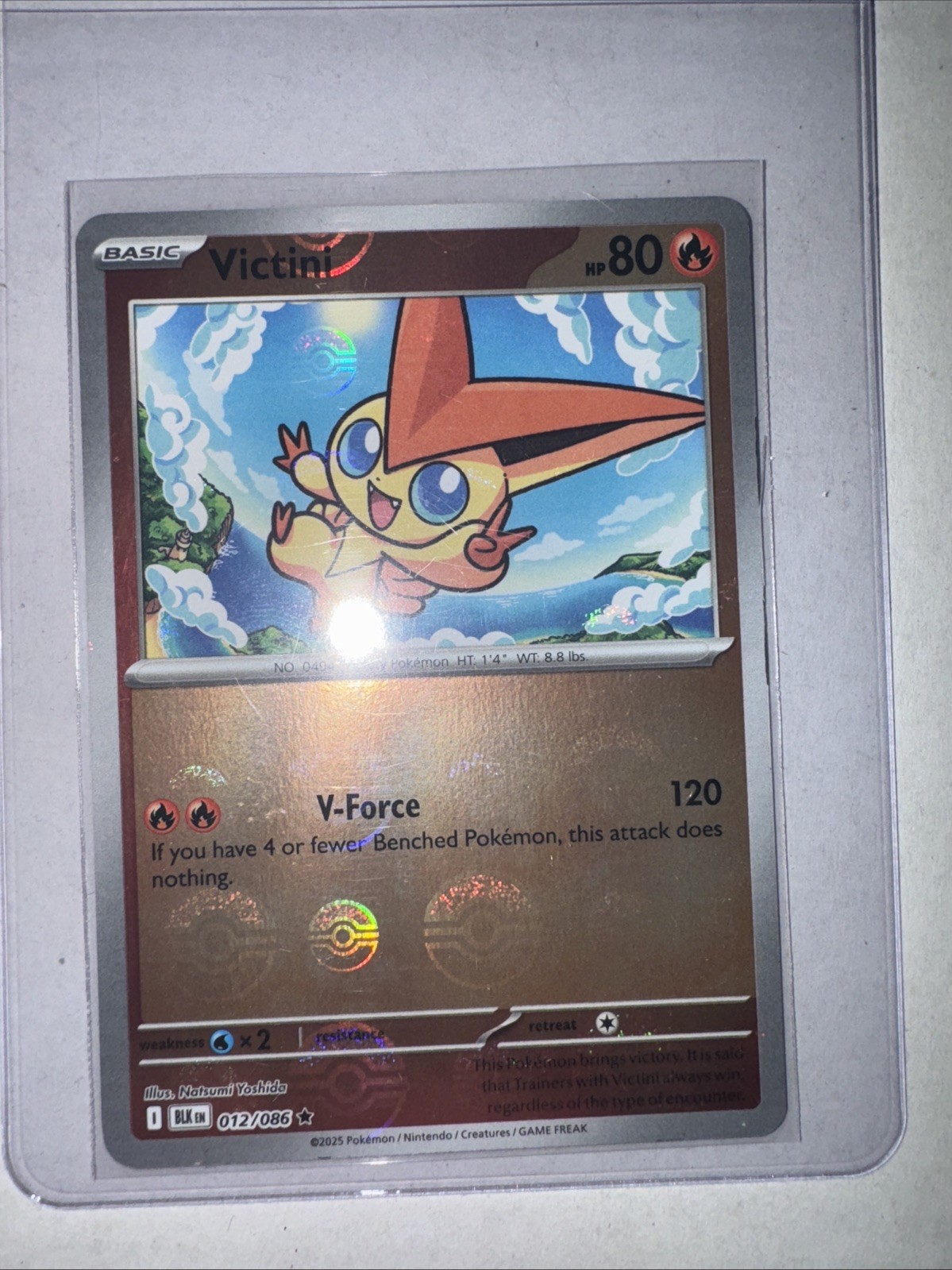Pokémon TCG Victini Black Bolt & White Flare 12/86 Holo Rare Poke Ball NM