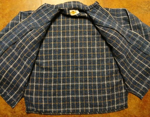 VTG Earth Ragz Men's L Blue Plaid Full Zip Jacket with Collar - Picture 7 of 8
