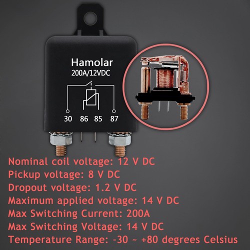 2 Pack 12V 200 Amp Continuous Duty Relay Switch Car Starter Heavy Duty Split ... - Picture 6 of 6