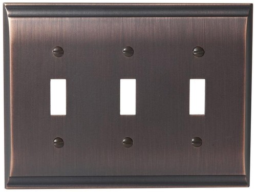 Amerock 1906988 Bronze Candler Triple Toggle Switch Plate